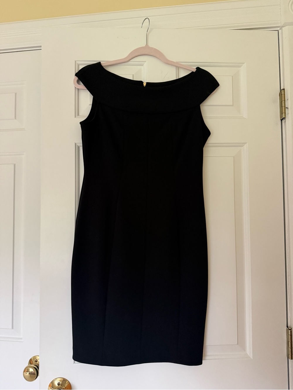 DKNY black foldover portrait neckline sheath dress - Size 6 (NWT)